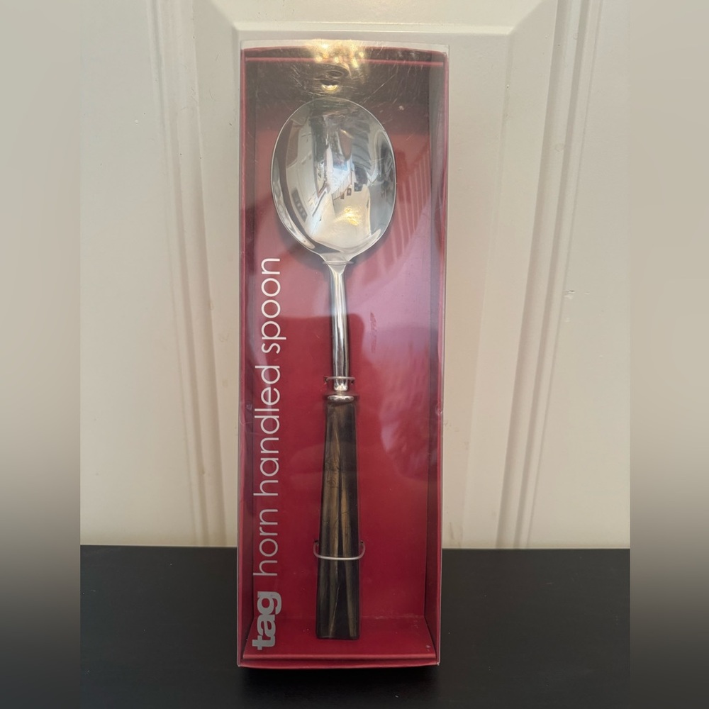 Tag Horn Handled Serving Spoon NEW
